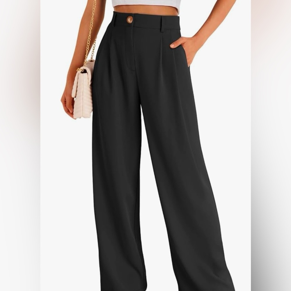 NWT LILLUSORY Wide Leg Dress Pants Women's High Waisted Dressy Trousers size M